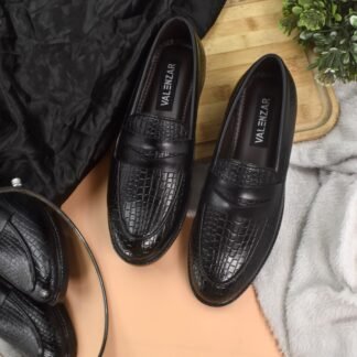 VeloMoccs - Black Piscine Wrinkle Free Penny Loafer V0012A