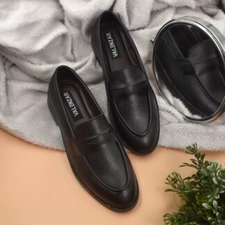 RareLux - Black Wrinkle Free Penny Loafer V0017A