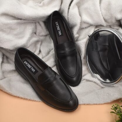 RareLux - Black Wrinkle Free Penny Loafer V0017A - Image 2
