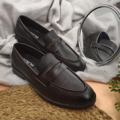 RareLux - Brown Wrinkle Free Penny Loafer V0017B - Image 2