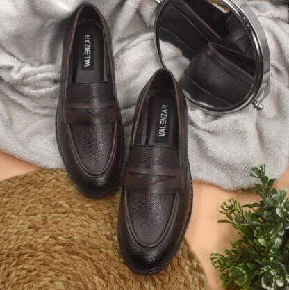 RareLux - Brown Wrinkle Free Penny Loafer V0017B
