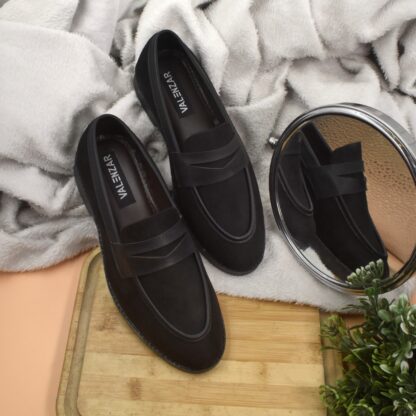RareLux - Black Vegan Suede Penny Loafer V0015A - Image 2