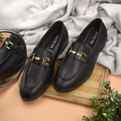 RareLux - Black Wrinkle Free HorseBit Loafer V0018A - Image 2