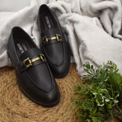 RareLux - Black Wrinkle Free HorseBit Loafer V0018A - Image 9