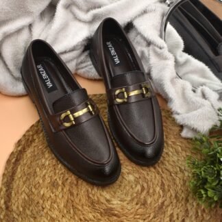 RareLux - Brown Wrinkle Free HorseBit Loafer V0018B