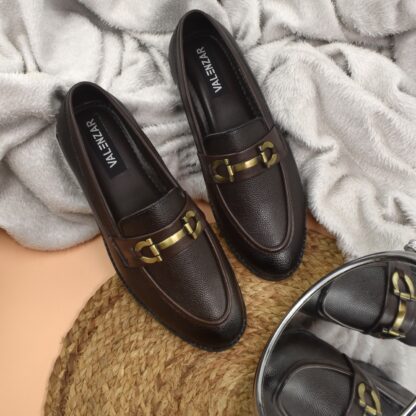 RareLux - Brown Wrinkle Free HorseBit Loafer V0018B - Image 9