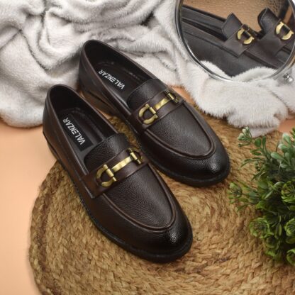 RareLux - Brown Wrinkle Free HorseBit Loafer V0018B - Image 2