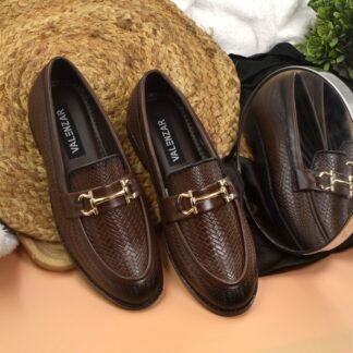 RareLux - Brown Wrinkle Free HorseBit Loafer V0020B