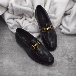 RareLux - Black Handmade Wrinkle Free Patent Horsebit Loafer V0038A