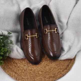 RareLux - Brown Handmade Wrinkle Free Piscine Horsebit Loafer V0036B