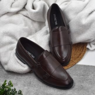 RareLux - Brown Handmade Wrinkle Free Double Monk Loafer V0039B