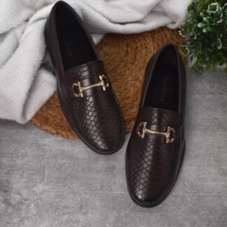 RareLux - Brown Piscine Wrinkle Free HorseBit Slip On V0044B