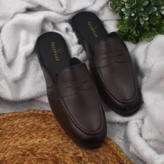 RareLux - Brown Italian Wrinkle Free Penny Mules V0047B