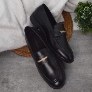 RareLux - Black Handmade Italian Wrinkle Free Penny Loafer V0043A
