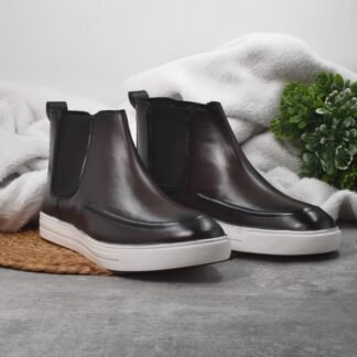 Rarelux Sneaker - Brown Handmade Wrinkle Free Chelsea Sneaker V0056B