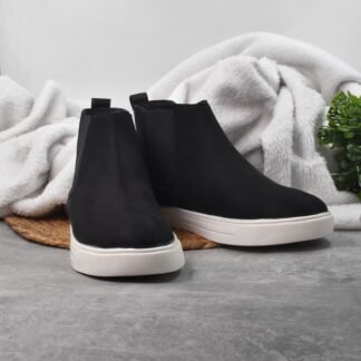 Rarelux Sneaker - Black Handmade Wrinkle Free Suede Chelsea Sneaker V0059A