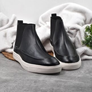 Rarelux Sneaker - Black Handmade Wrinkle Free Chelsea Sneaker V0056A