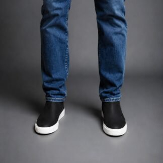 Rarelux Sneaker - Black Handmade Wrinkle Free Suede Chelsea Sneaker V0059A