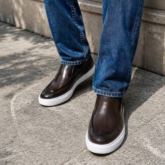 Rarelux Sneaker - Brown Handmade Wrinkle Free Chelsea Sneaker V0056B